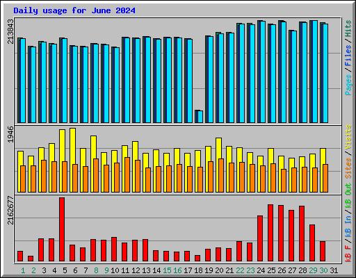 Daily usage for June 2024